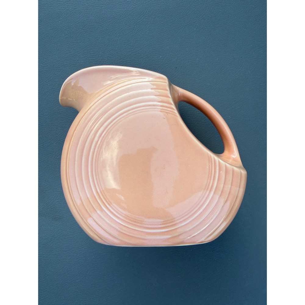 Fiesta Apricot Disc Water Pitcher Homer Laughlin Ceramic Large Made in USA